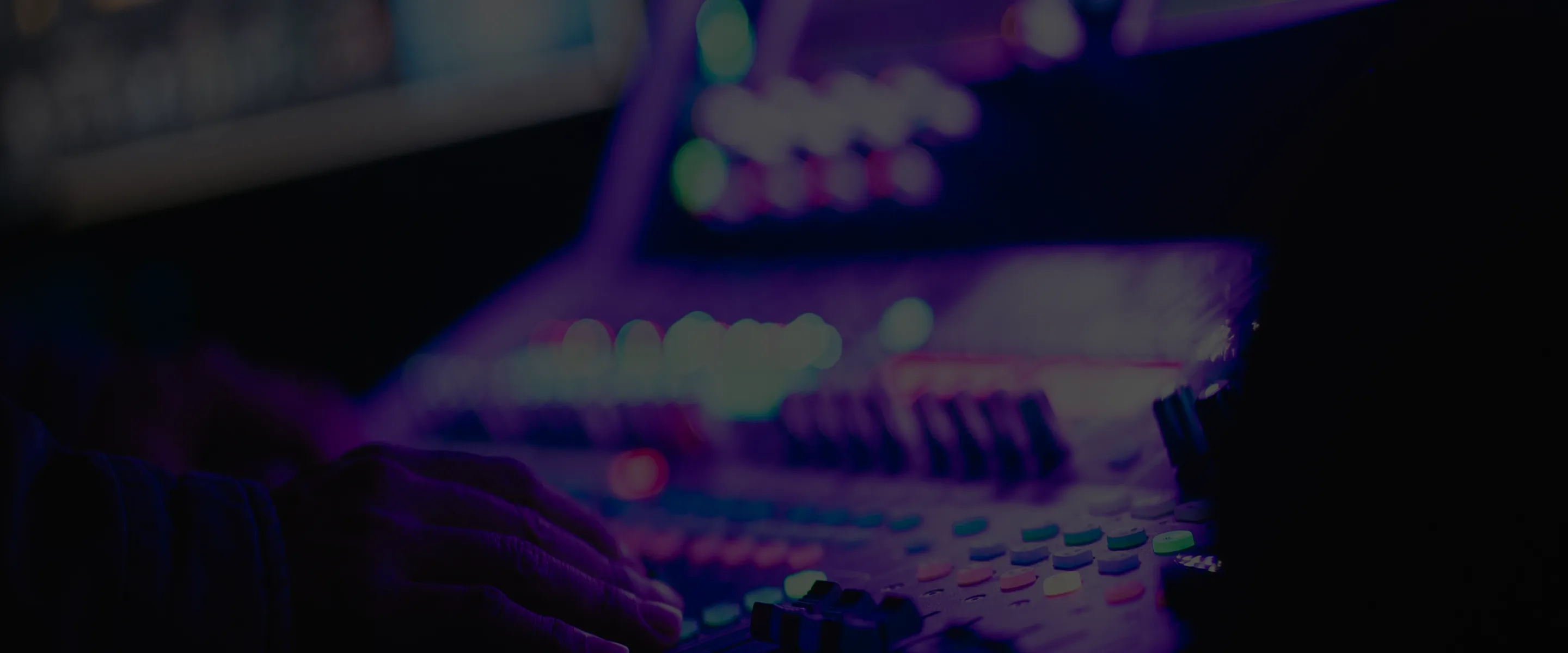 Live production environment with stage lighting and audience